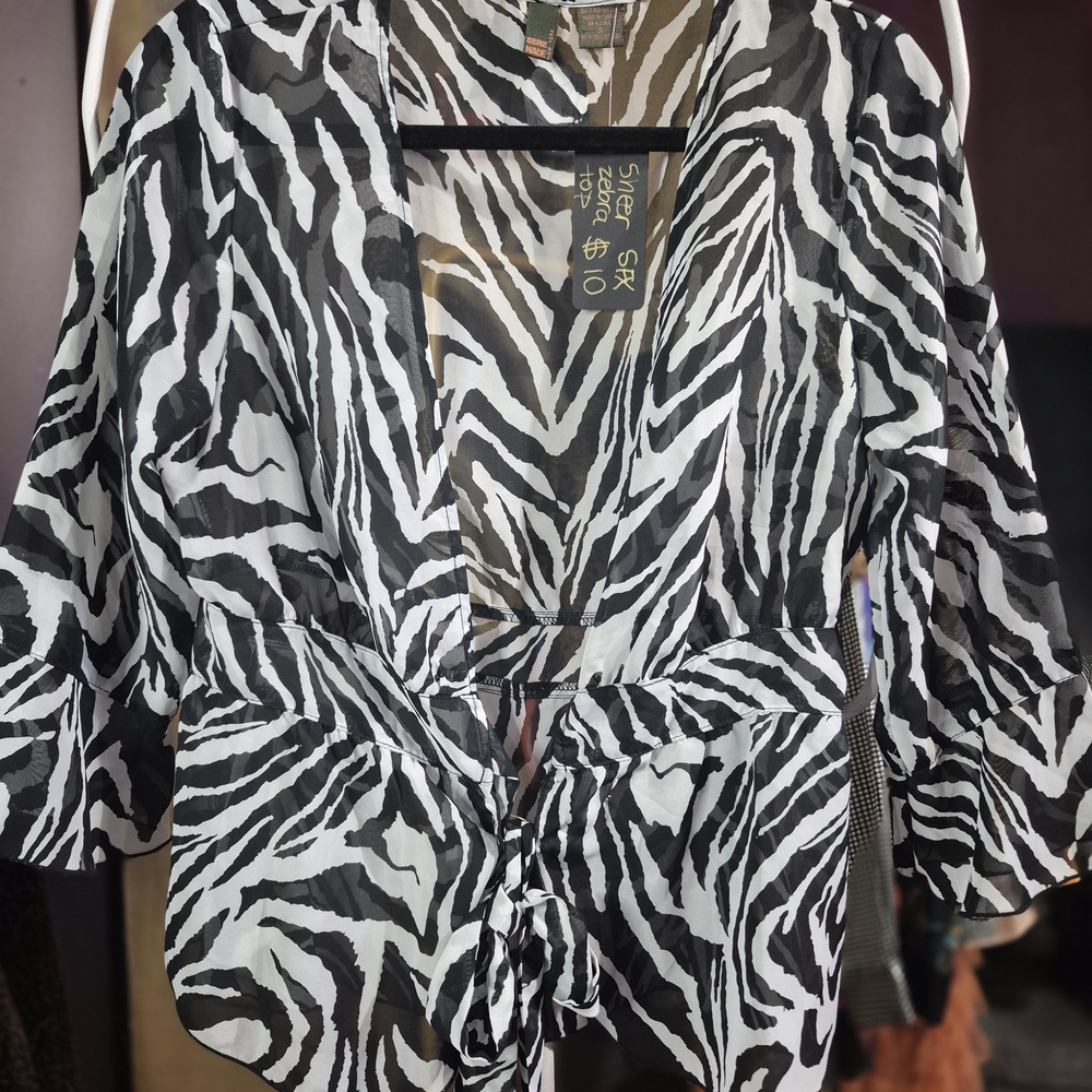 Stylish Zebra Print Women's Top